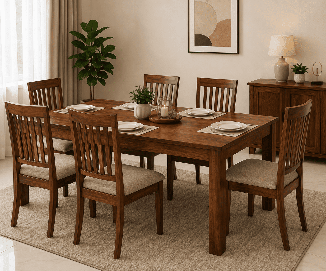 6-Seater Dining Table Set